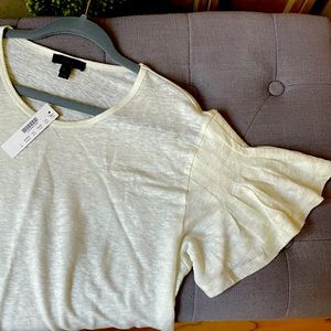 J. Crew linen flutter sleeve blouse